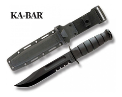 KA-BAR Cuchillo 1214 Negro Filo Combo MADE IN USA