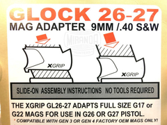 XGRIP Adaptador de Glock 26-27 a Cargador Glock 17 22