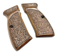 CZ Cachas Pistola CZ-75 Madera Nogal Labrada con Logo