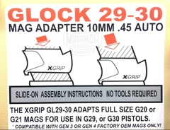 XGRIP Adaptador de Glock 29-30 a Cargador Glock 20 21