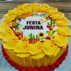 Torta Tema Arraia - 1kg (Tema C/ papel arroz) - Abacaxi - comprar online