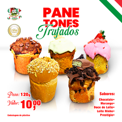 Mini-PANETONES - TRUFADOS (Varejo) Frutas ou Chocolate aprox. 120g