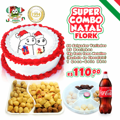 Super Combo Flork De Natal - Torta 1kg - Tema NATAL (Bento Cake)
