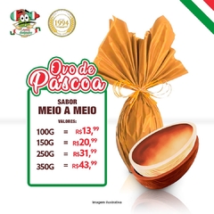 Ovo de Páscoa - Tradicional - 100g, 150g, 250g, 350g (Meio a Meio)