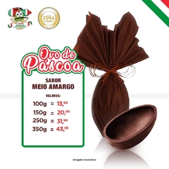 Ovo de Páscoa - Tradicional - 100g, 150g, 250g, 350g (Meio Amargo)