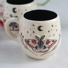 Taza de ceramica encantada, VARIOS DISEÑOS, con oro y tornasol - Astral Objetos cerámica