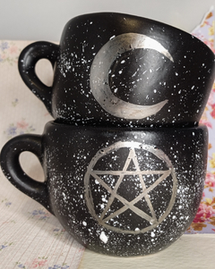 Taza de ceramica redonda, VARIOS DISEÑOS, con oro y tornasol - tienda online