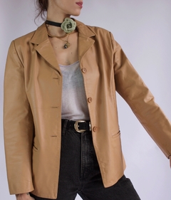 Blazer de couro Mocha - comprar online