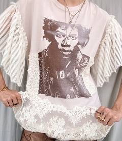 Camiseta Upcycling Jimi Hendrix na internet