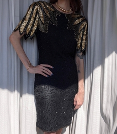 Vestido de paetês bordado - comprar online