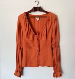 Blusa Peasant terracota - Frou Frou Vintage – Vintage Store