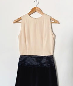 Vestido bicolor de veludo - comprar online