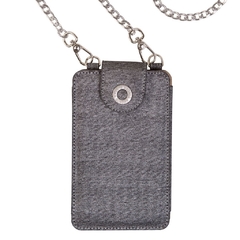 Silver Small Crossbody Bag Cell Phone Purse With Credit Card Slots. - online store