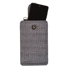 Image of Silver Small Crossbody Bag Cell Phone Purse With Credit Card Slots.