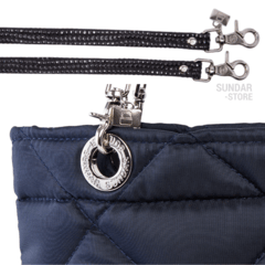 NAVY BLUE ROMBO SUNDAR ZIPPER BAG - SUNDAR STORE