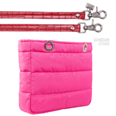 NEON PINK, TOP ZIPPER, SHOULDER BAG - SUNDAR STORE