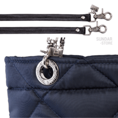 NAVY BLUE ROMBO SUNDAR ZIPPER BAG on internet