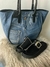 Cartera CAMI Jeans Azul con manijas en Negro - Mithandbags
