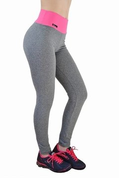 Legging - Mescla com Cós Rosa