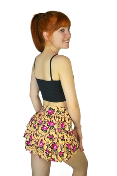 SHORT SAIA COM BABADOS - FLORES - buy online