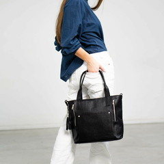 Tote Key Cuero Negro - comprar online