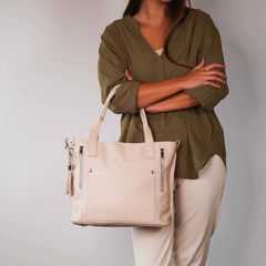 Tote Key Cuero Nude - Satchel