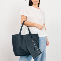 Tote Nadine Cuero Negro - tienda online