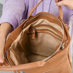 Mochila London cuero Caramel