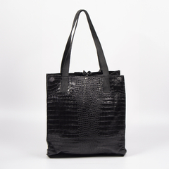 Tote Anabella Cuero Croco Negro - tienda online