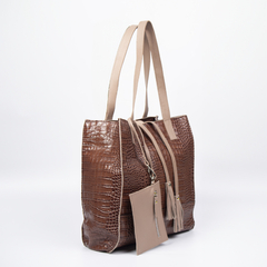 Tote Anabella Cuero Croco Vison - Satchel