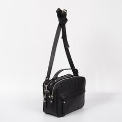 Bandolera Roma Cuero Negro - Satchel