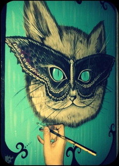 Pintura sobre Pared -Butterfly Cat (CONSULTAR) en internet