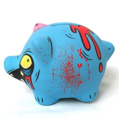 Chanchito Alcancia Blue Zombie - Gabbie Custom Art