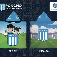 Poncho Fútbol Racing con capucha en internet