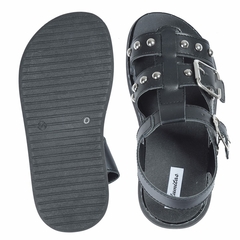 Sandalias Tachas Negra Kids Plumitas (35841) - tienda online