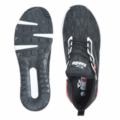 Zapatillas Deportivas Hombre Negro-Blanco-Rojo Gaelle (3651) - AL COSTO CALZADO