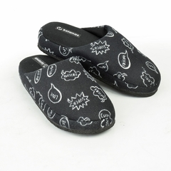 Pantuflas Espumon Algodon Negro Dama Solanas (7011) - tienda online