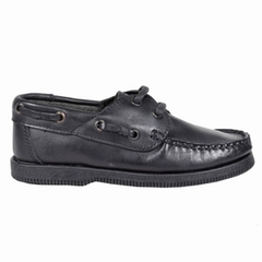 Zapatos Colegial nautico Cuero Negro Rigazzio (6506)