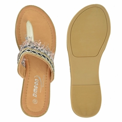 Sandalias Flecos India Beige Dmoon (0441) - AL COSTO CALZADO