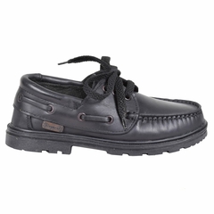 Zapato Colegial Leñador Cuero Negro Rigazzio (5402)