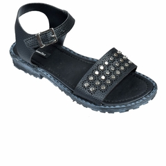 Sandalias Tachas Pulcera Negro Dama Plumitas (358611)