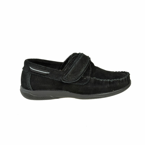 Zapatos Nauticos Gamuza Abrojo Negro Baby Klivers (71011)