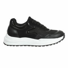 Zapatillas Urbanas Dama Mesh Negro Leia (0871)