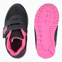 Zapatilla Abrojo Bebe Negro Fuxia Klivers (001102) - AL COSTO CALZADO