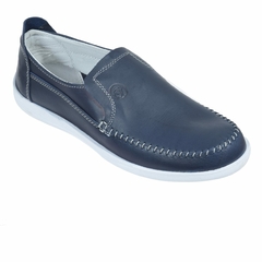 Zapatos Nauticos Hombre Azul Suela Blanca Osvher (20412) - AL COSTO CALZADO