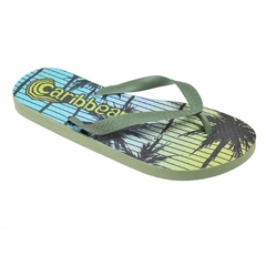 Ojotas Teens Base Verde Palmeras Caribbean (000883) - comprar online