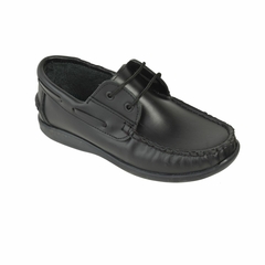 Zapatos Cuero Nauticos Colegial Negro Klivers (50011) - comprar online