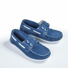 Zapatos Nauticos Gamuza Cordones Azul Baby Klivers (07003) - tienda online