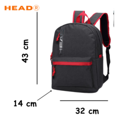 Mochila Gris-Rojo 17P Head (218972) - AL COSTO CALZADO