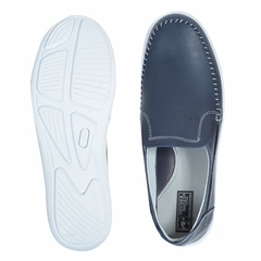 Zapatos Nauticos Hombre Azul Suela Blanca Osvher (20412) - tienda online